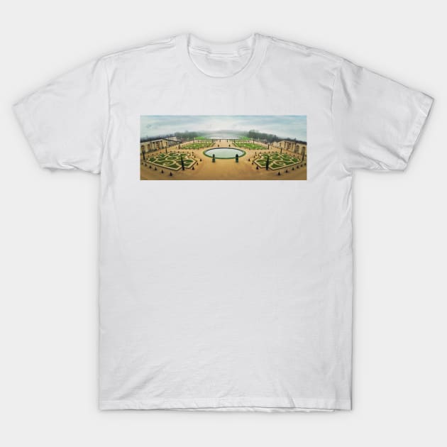 Versailles Gardens Panorama T-Shirt by psychoshadow